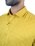Men Musterd Floral Printed Sustainable Casual Full Shirt