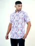 Men Light Blue Floral Printed Sustainable Casual Short Shirt
