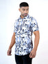 Men Gray Floral Printed Sustainable Casual Short Shirt