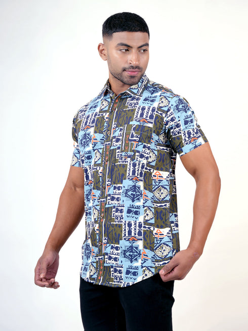 Men Multi Graphic Printed Sustainable Casual Short Shirt