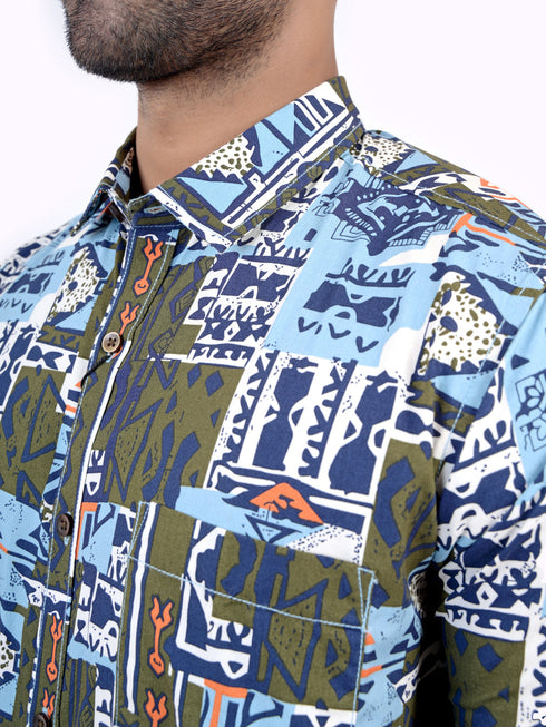 Men Multi Graphic Printed Sustainable Casual Short Shirt