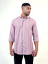 Men Peach Pink Stripes Printed Sustainable Casual Full Shirt