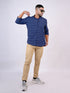 Men Navy Blue Striped Sustainable Casual Full Shirt