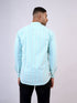 Men Aqua Blue Solid Sustainable Casual Full Shirt
