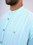 Men Aqua Blue Solid Sustainable Casual Full Shirt