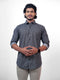 Men Black Organic Printed Sustainable Casual Full Shirt