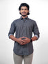 Men Black Organic Printed Sustainable Casual Full Shirt