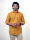 Men Mustard Printed Sustainable Casual Full Shirt