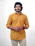 Men Mustard Printed Sustainable Casual Full Shirt