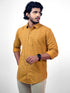 Men Mustard Printed Sustainable Casual Full Shirt