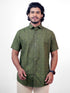 Men Dark Green Printed Sustainable Casual Half Shirt