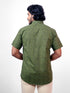 Men Dark Green Printed Sustainable Casual Half Shirt