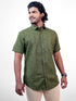 Men Dark Green Printed Sustainable Casual Half Shirt
