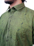 Men Dark Green Printed Sustainable Casual Half Shirt