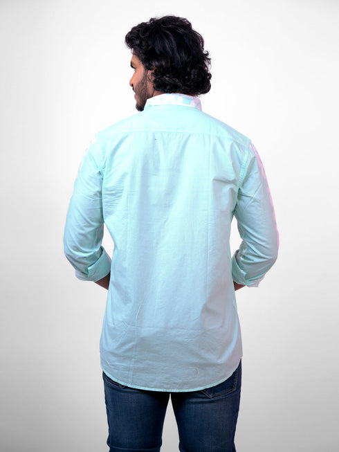 Men Aqua Printed Sustainable Casual Full Shirt