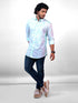 Men Aqua Printed Sustainable Casual Full Shirt