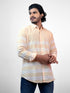 Men Peach Striped Sustainable Casual Full Shirt