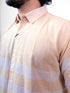 Men Peach Striped Sustainable Casual Full Shirt