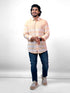 Men Peach Striped Sustainable Casual Full Shirt