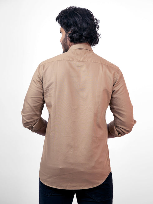 Men Brown Striped Sustainable Casual Full Shirt