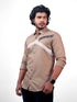 Men Brown Striped Sustainable Casual Full Shirt