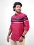 Men maroon Striped Sustainable Casual Full Shirt