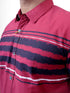 Men maroon Striped Sustainable Casual Full Shirt