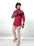 Men maroon Striped Sustainable Casual Full Shirt