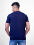Men Navy Typography regular Fit casual T-Shirt