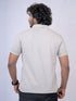 Men Beige Polo Typography Regular Fit Casual T-Shirt