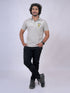 Men Beige Polo Typography Regular Fit Casual T-Shirt