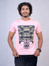 Men Light Pink Graphic Print Regular Fit Casual T-Shirt