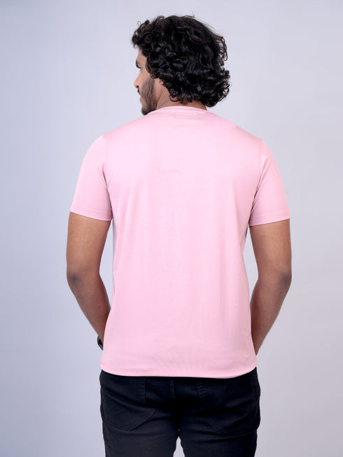 Men Light Pink Graphic Print Regular Fit Casual T-Shirt