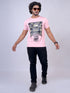 Men Light Pink Graphic Print Regular Fit Casual T-Shirt
