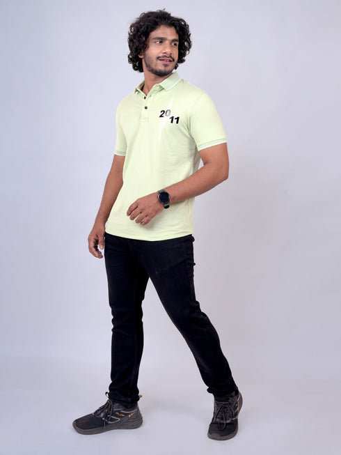 Men Pista Polo Typography Regular Fit Casual T-Shirt