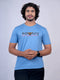 Men Sea Blue Typography Casual T-Shirt