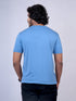 Men Sea Blue Typography Casual T-Shirt