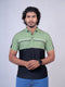 Men Green And Black Stripline Regular Fit Casual T-Shirt