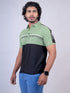 Men Green And Black Stripline Regular Fit Casual T-Shirt