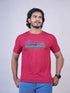 Men Maroon Typography Regular Fit Casual T-Shirt