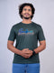 Men Dark Green Typography Regular Fit Casual T-Shirt