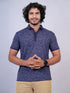 Men Navy Polo Print Regular Fit Casual T-Shirt