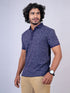 Men Navy Polo Print Regular Fit Casual T-Shirt