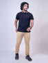 Men Black Polo Solid Regular Fit Casual T-Shirt