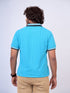 Men Teal Blue Polo Solid Regular Fit Casual T-Shirt