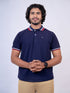Men Navy Polo Solid Casual T-Shirt