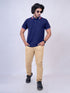 Men Navy Polo Solid Casual T-Shirt