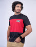 Men Black And Red Solid Regular Fit Casual T-Shirt