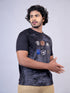Men Black Graphic Print Regular Fit Casual T-Shirt