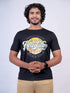Men Black Typography Print Casual T-Shirt